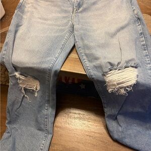 Womens Good American Distressed Jeans in Good Legs Straight